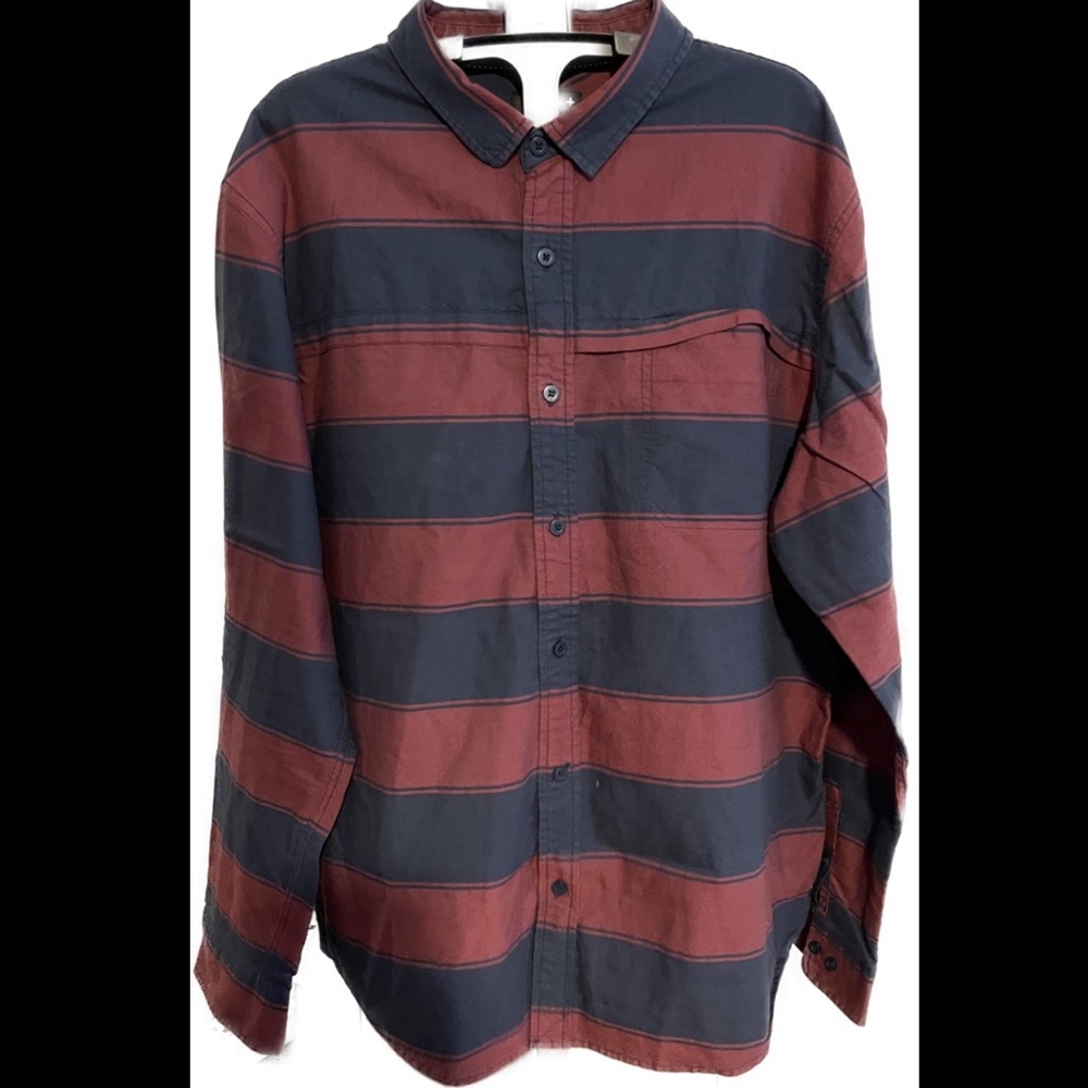 Men’s XL Modern Beach Culture Shirt Burgundy/Navy